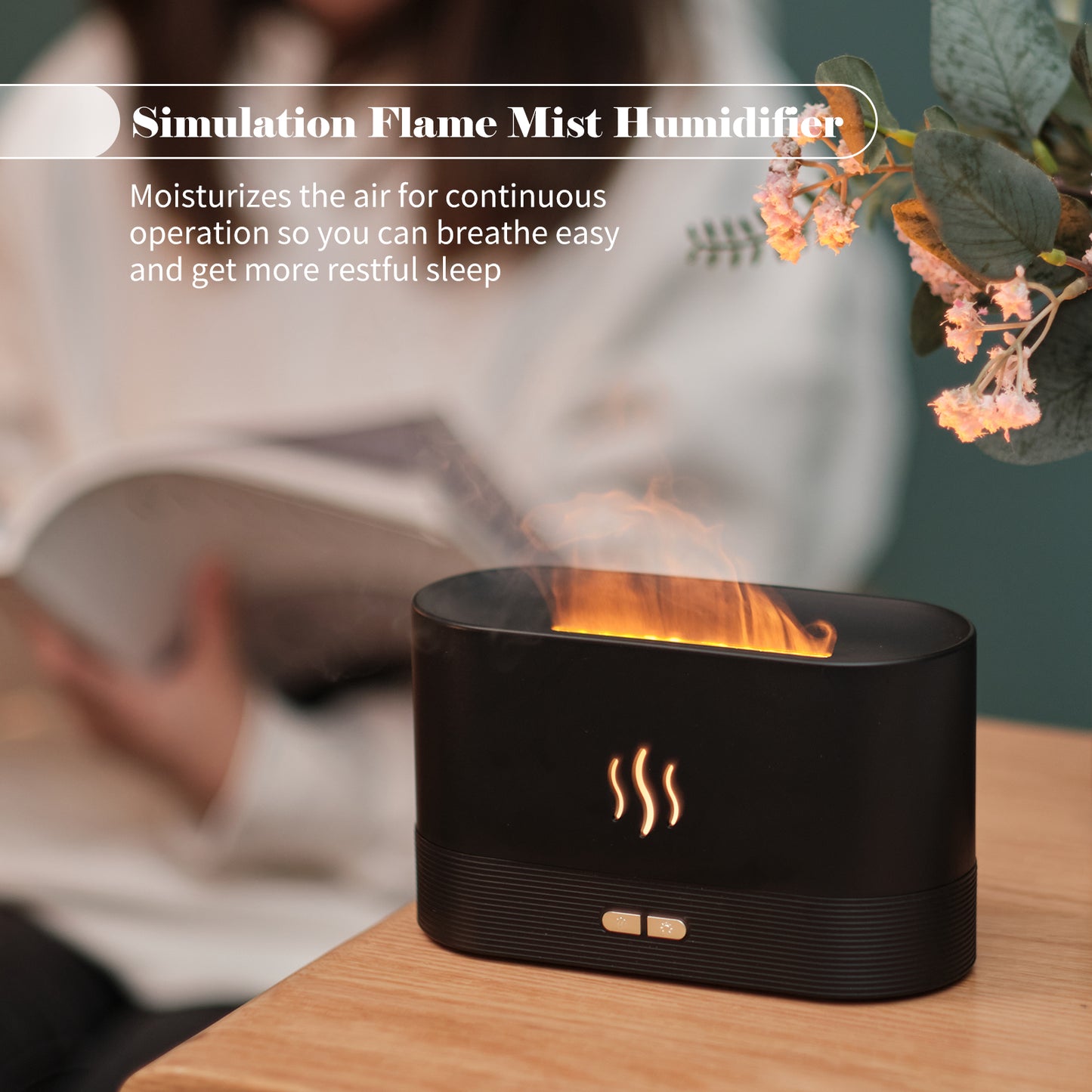 Air Humidifier with Flame Light