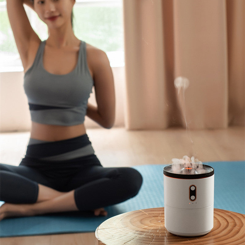 Air Humidifier with Volcanic Flame