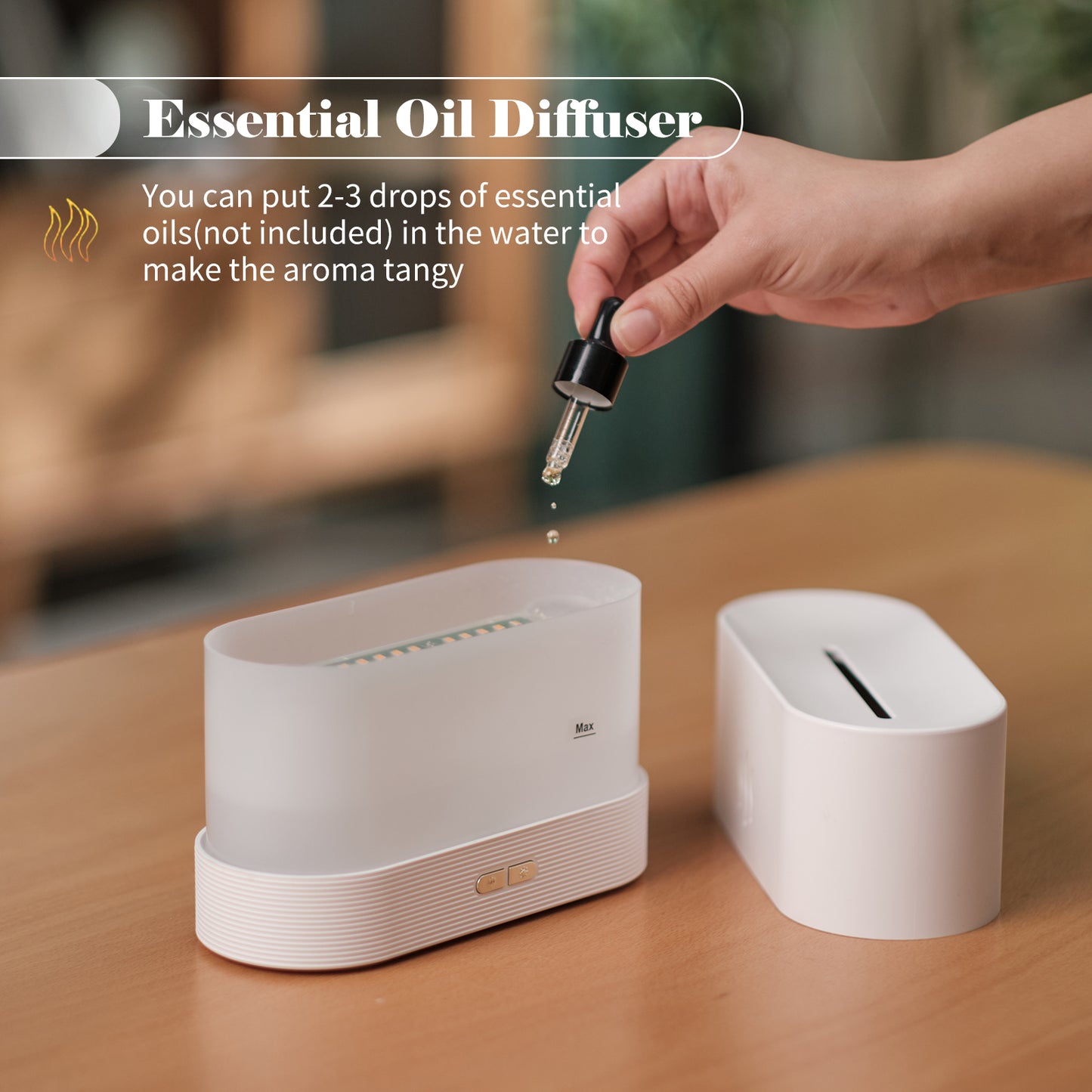 Air Humidifier with Flame Light