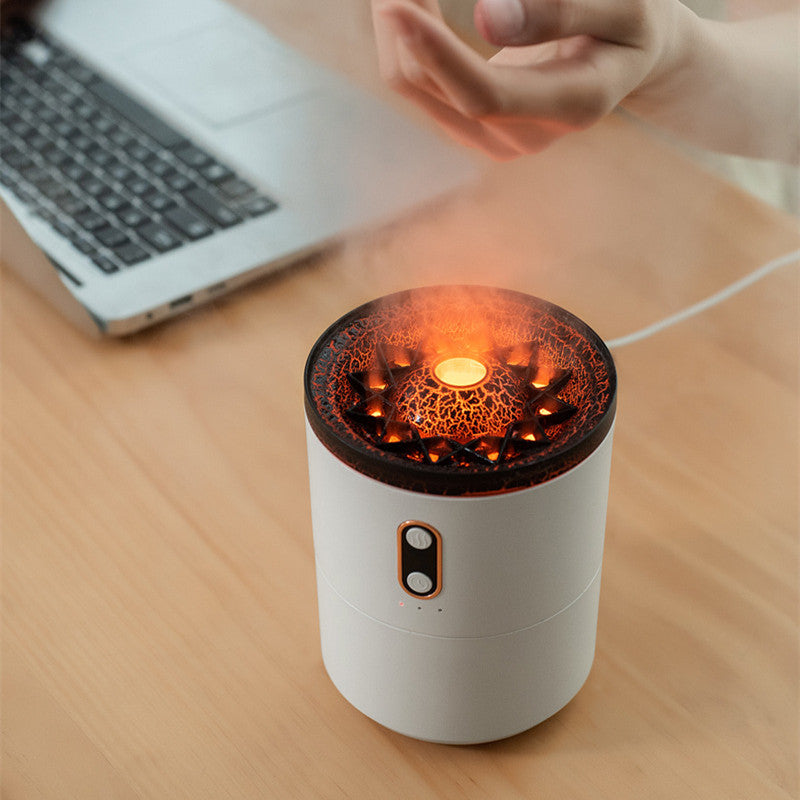 Air Humidifier with Volcanic Flame
