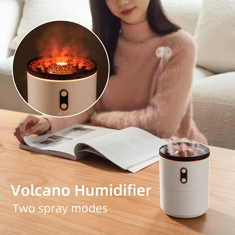 Air Humidifier with Volcanic Flame