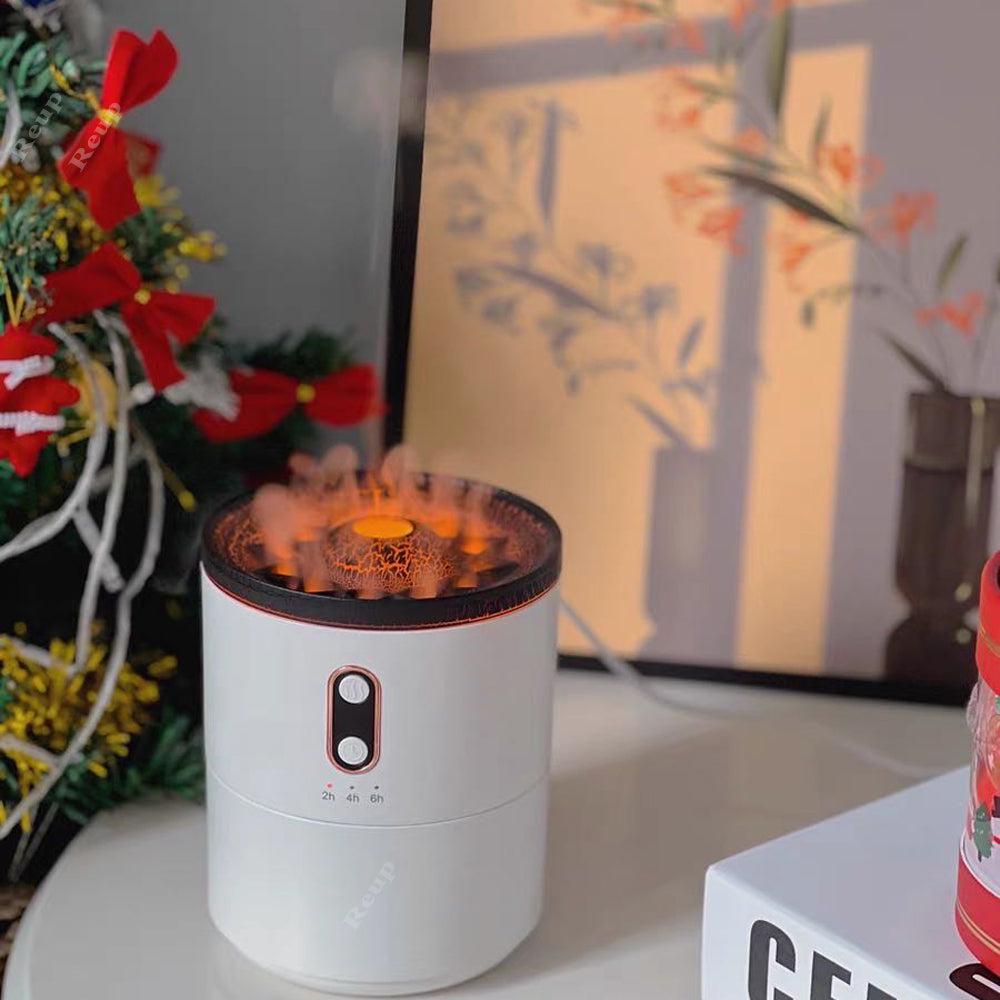Air Humidifier with Volcanic Flame